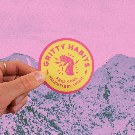 "Free Soul, Relentless Spirit" Sticker - Pink & Yellow