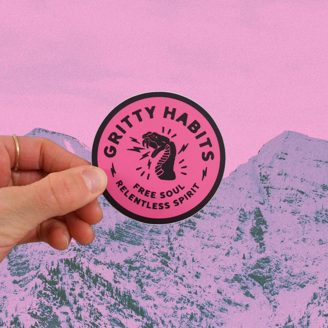 "Free Soul, Relentless Spirit" Sticker - Pink & Black